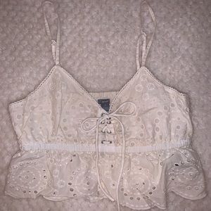 Aerie White Lace Top